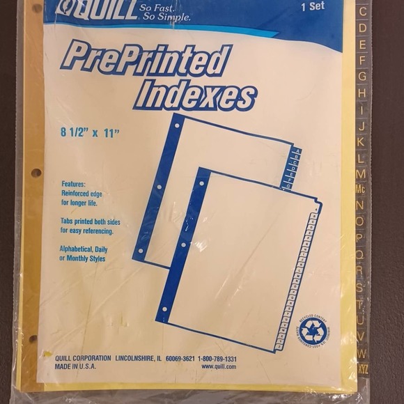 Office Supplies - Expanding A-ZFile , Alphabet Gold Tab Index & A-Z File Box NEW - Picture 12 of 12